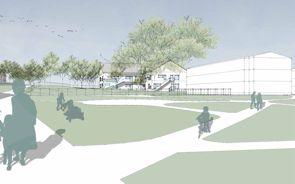 Skiss på förskolebyggnaden