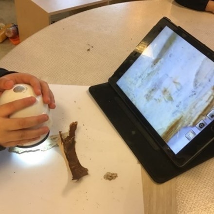 händer jobbar med lärplatta
