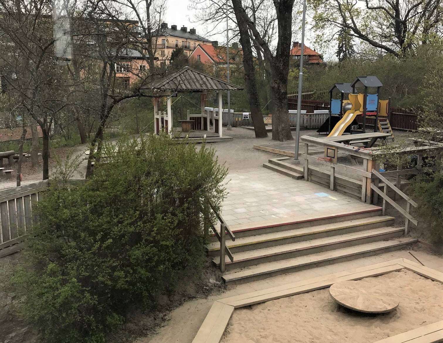 Gård i olika nivåer.